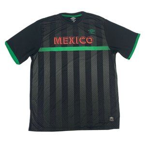 Umbro Mexico‎ Futbal National Soccer Short Sleeve Jersey Shirt Black Size XL